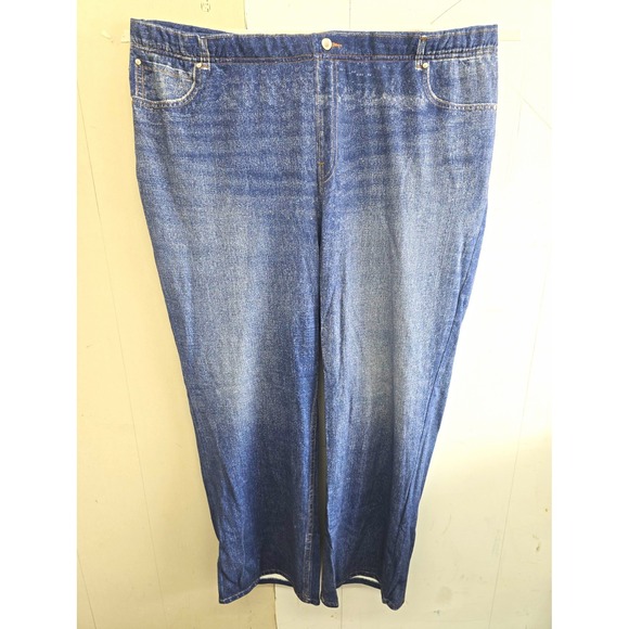 AnyBody Pants - AnyBody Women's Plus 2X Indigo Wash Denim Effect French Terry Jeans